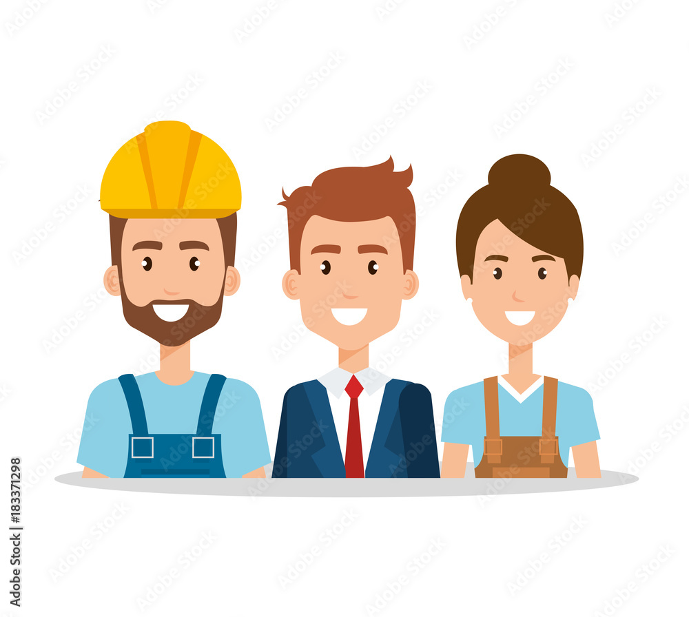 Fototapeta premium group of professional workers vector illustration design
