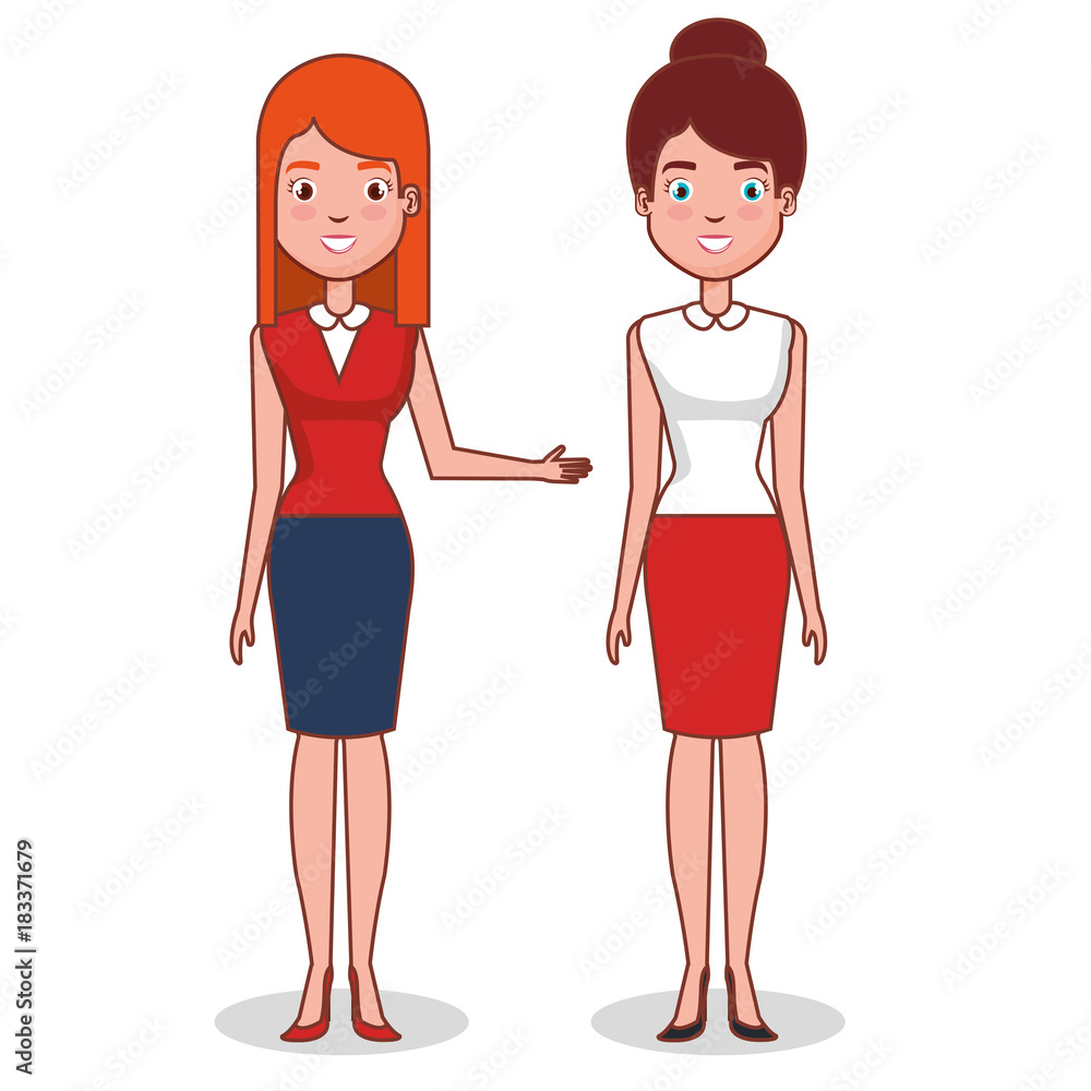 couple women avatars characters vector illustration design couple women avatars characters vector illustration design