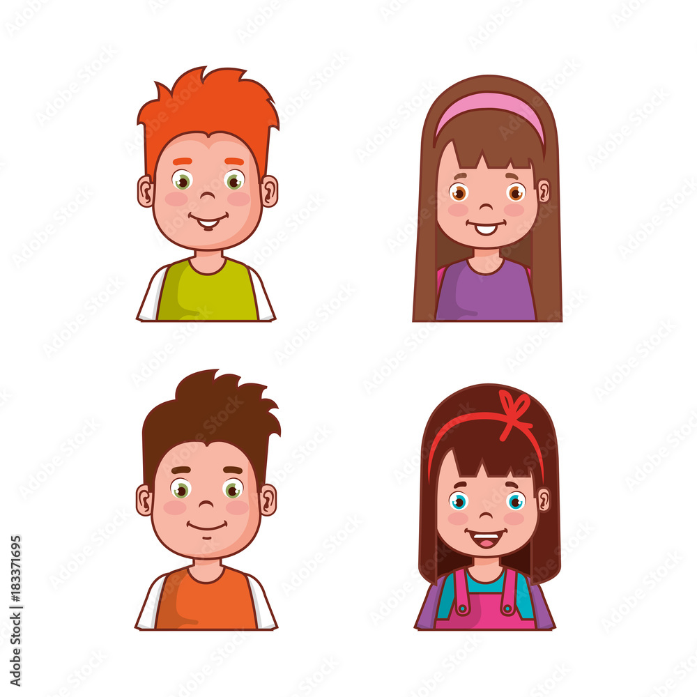 little kids group avatars characters vector illustration design little kids group avatars characters vector illustration design
