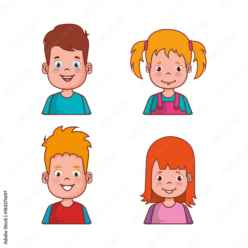 little kids group avatars characters vector illustration design little kids group avatars characters vector illustration design