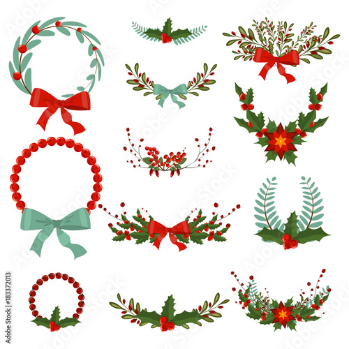 Hand drawn Christmas wreath