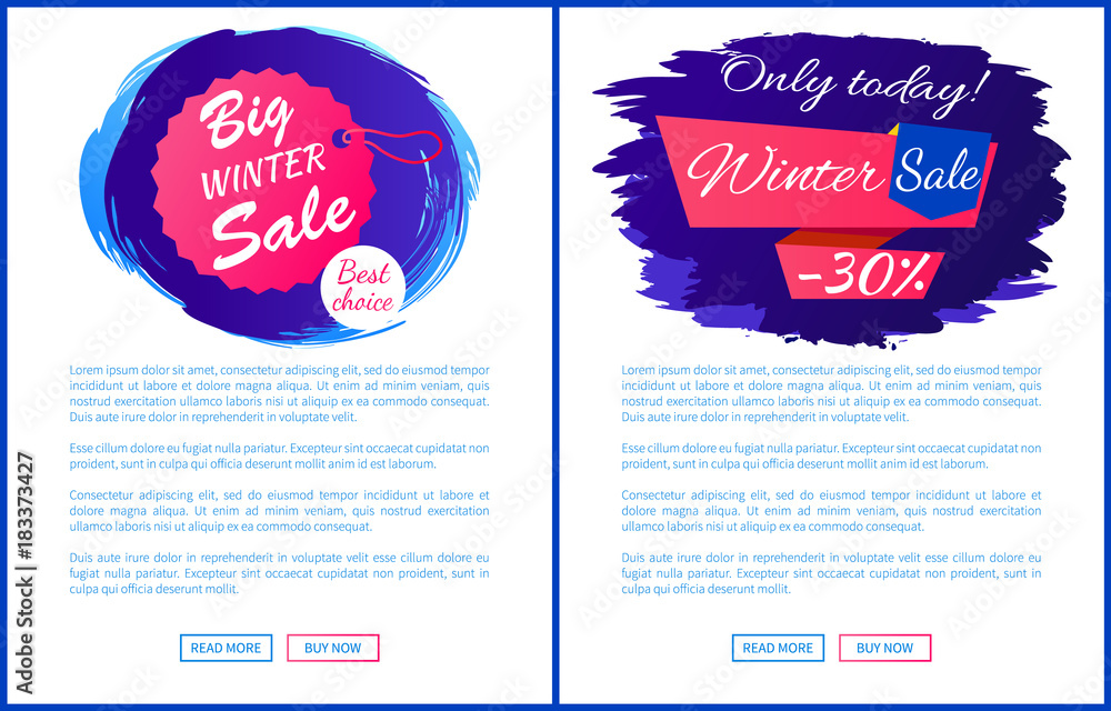 Only Today Winter Sale - 30 Off Promo Posters Set
