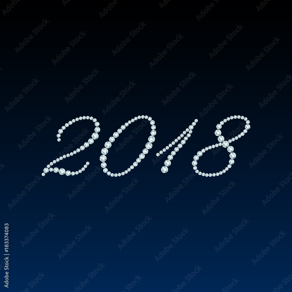 Numbers 2018 on dark background Numbers 2018 on dark background