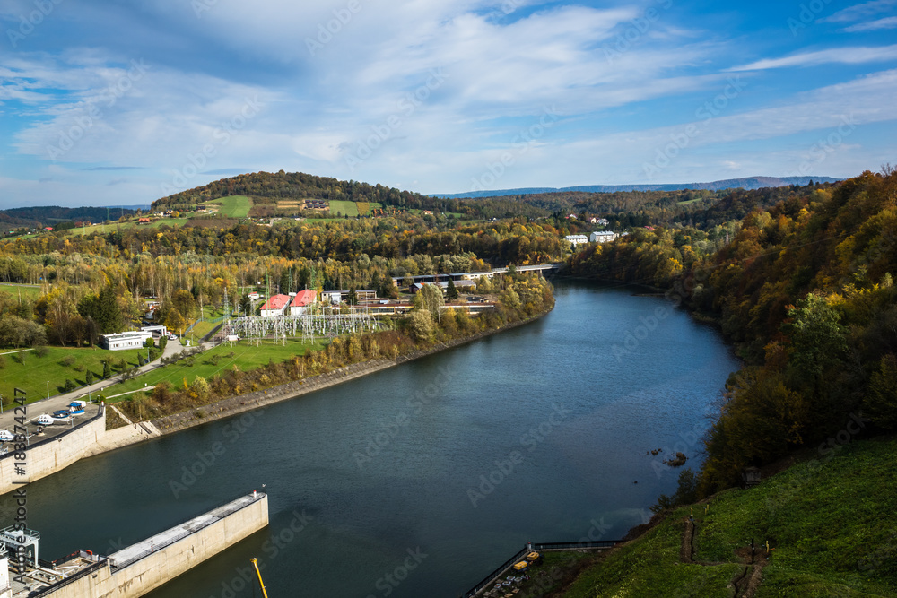 San river in Solina, Bieszczady, Poland