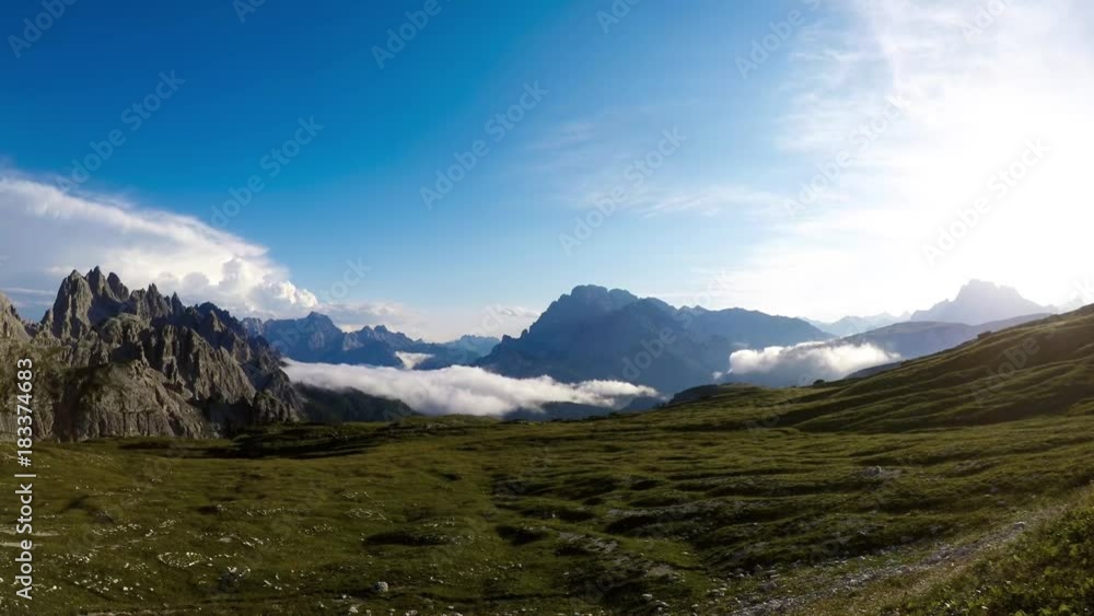 Timelapse National Nature Park Tre Cime In the Dolomites Alps. Beautiful nature of Italy. Timelapse National Nature Park Tre Cime In the Dolomites Alps. Beautiful nature of Italy.