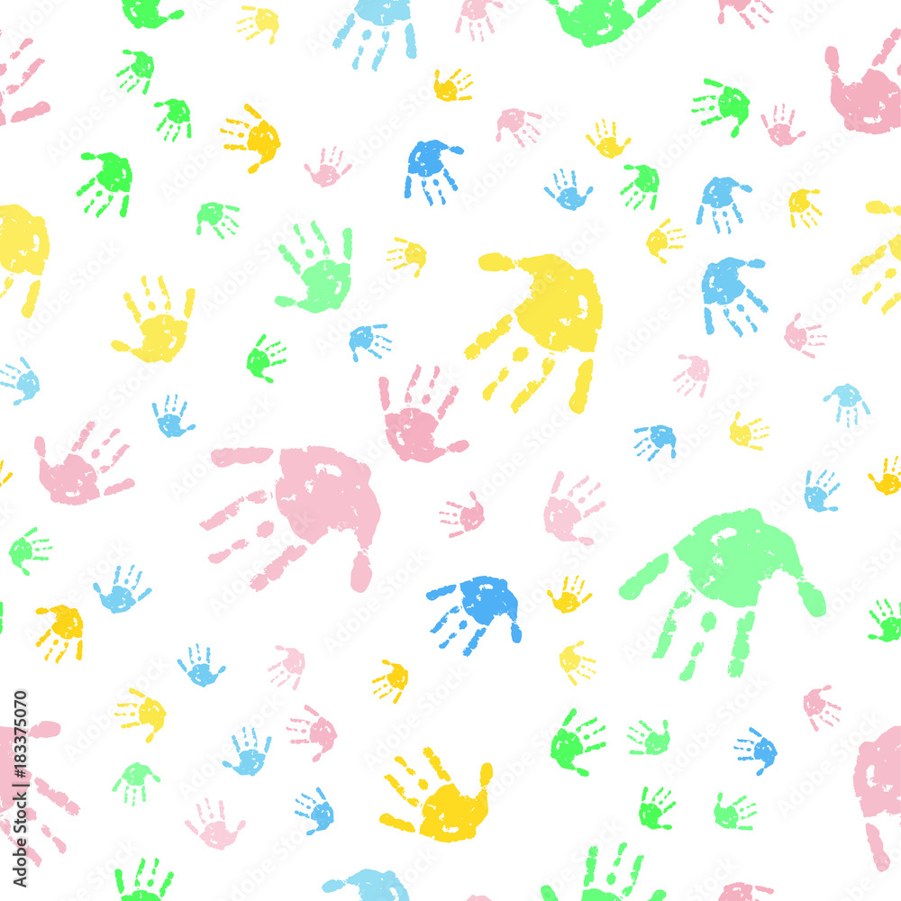 The cute pattern of kids hands. The cute pattern of kids hands.