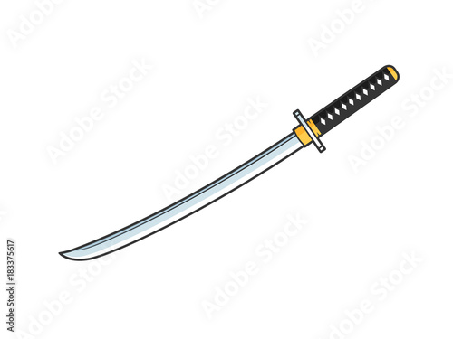Katana sword vector illustration isolated on white