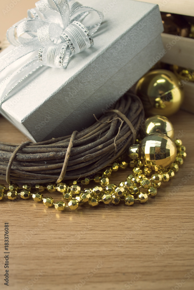 Fototapeta premium gift with chrismas prop decor