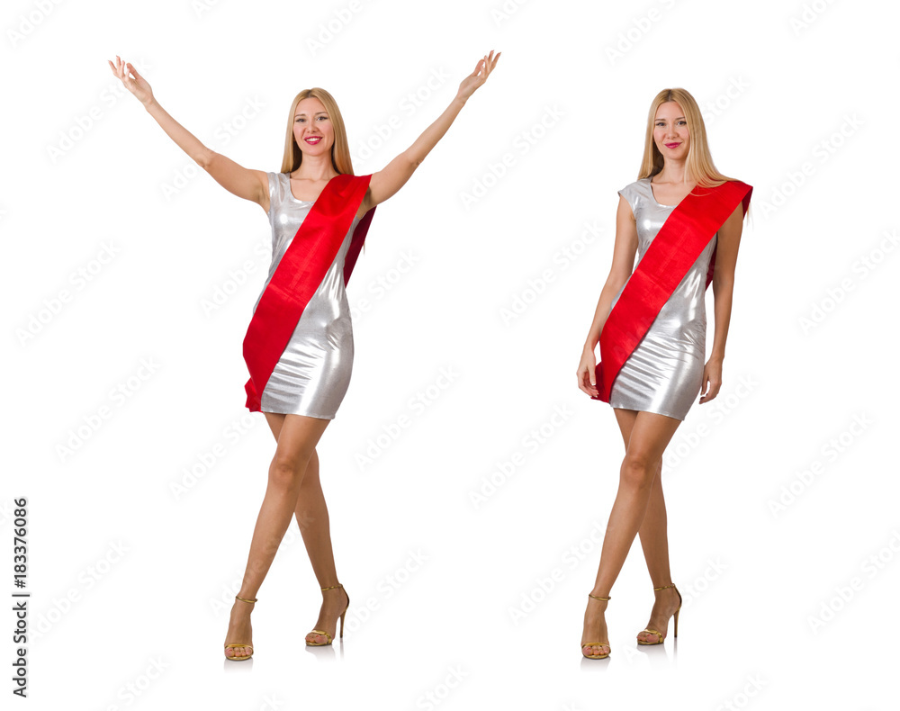 Beauty contest winner isolated on the white Beauty contest winner isolated on the white