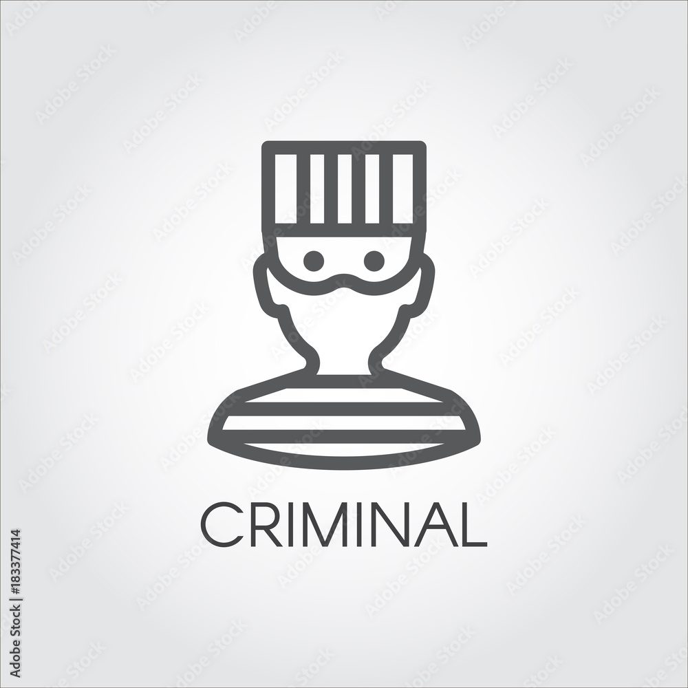 Premium Vector  Thief with cap black icon criminal logo vector
