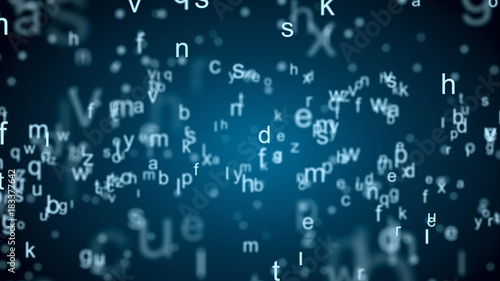 Image of Abstract network with letters photo