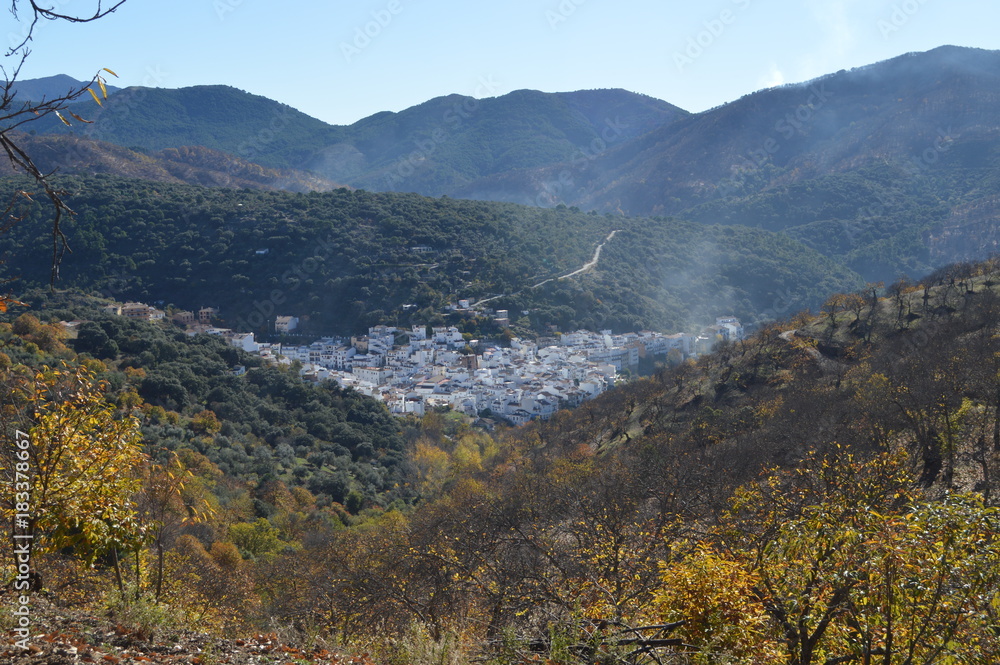Panoramic view of Cartajima. Genal Valley. Malaga