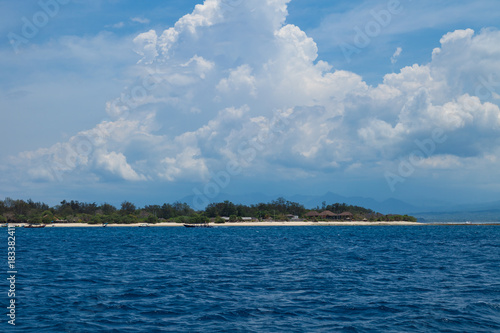 View from tourist boat to Gili Meno island, Indonesia