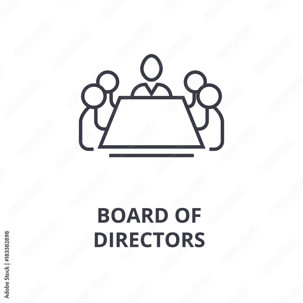 board of directors line icon, outline sign, linear symbol, flat vector illustration