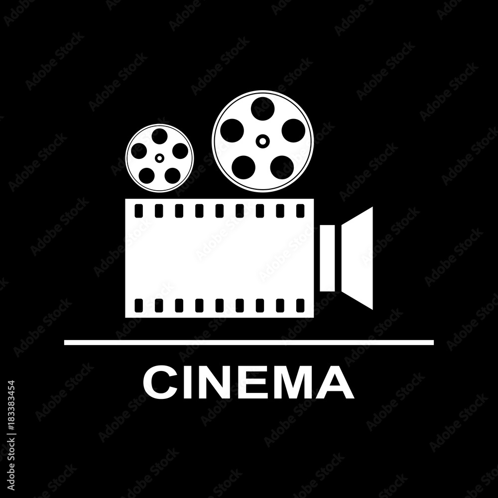 Illustration of an isolated cinema camera icon