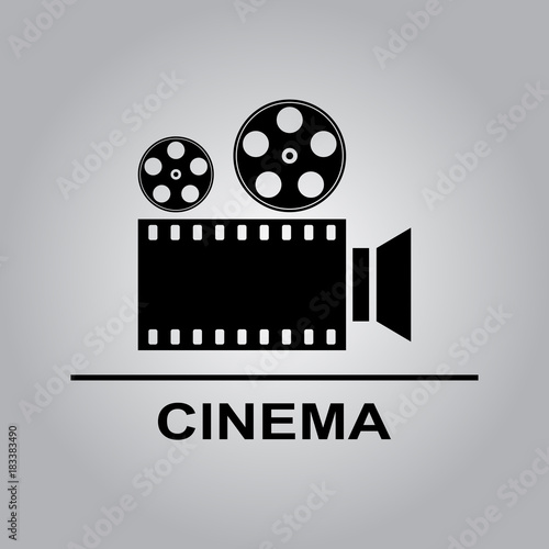 Illustration of an isolated cinema camera icon