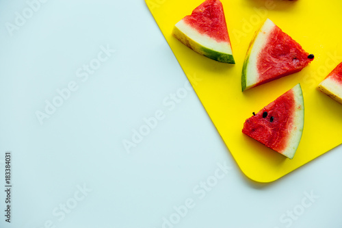 Sliced watermelon on white background