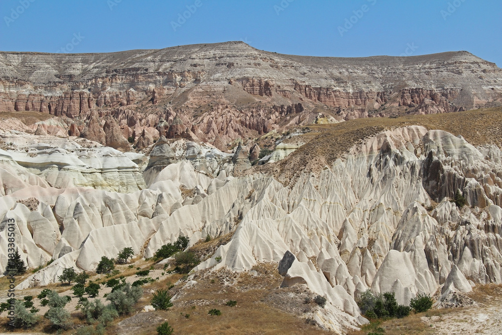 Panorama of Red and Rose valley. Cappadocia. Turkey