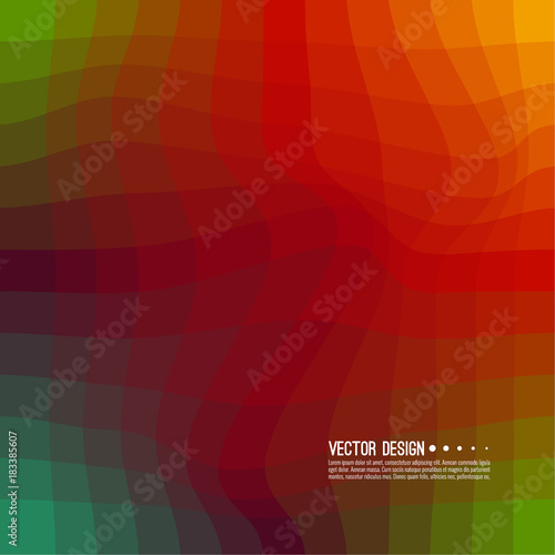 Distorted wave colorful texture. Abstract dynamical rippled surface. Vector stripe deformation background. Transition and gradation of color.