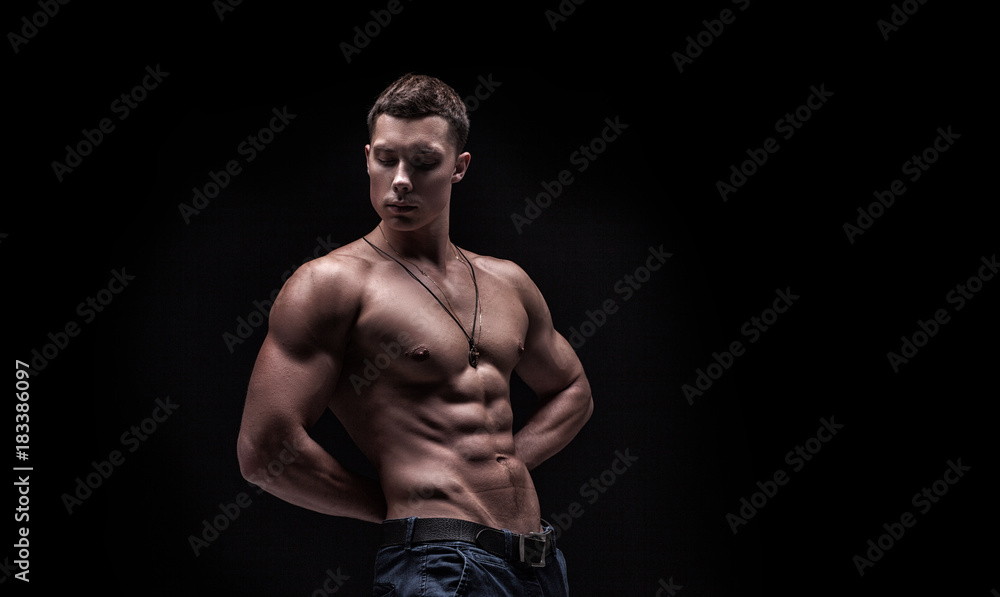 Fototapeta premium young athlete bodybuilder man