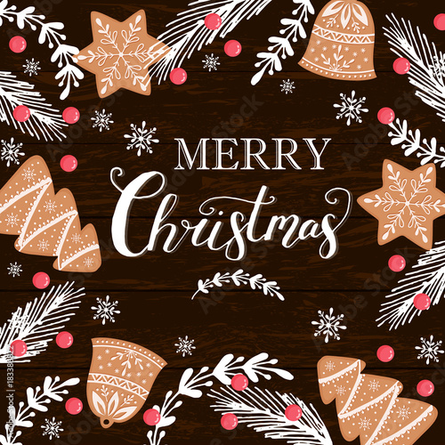 greeting card with gingerbread