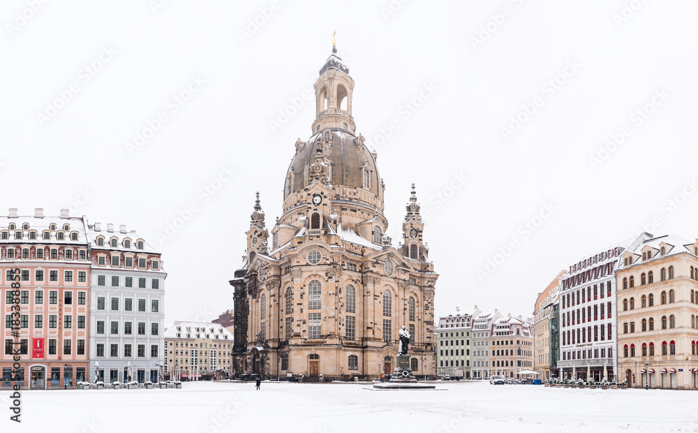 Frauenkirche im Winter in Dresden
