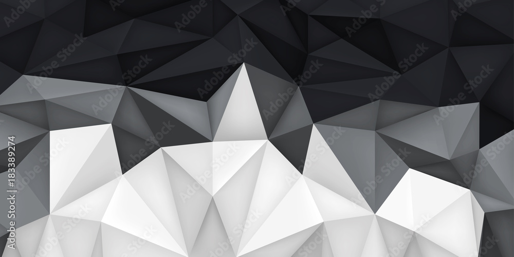 Fototapeta premium Low polygon shapes, transitions light to dark background, more crystals, triangles mosaic, creative origami wallpaper, templates vector design