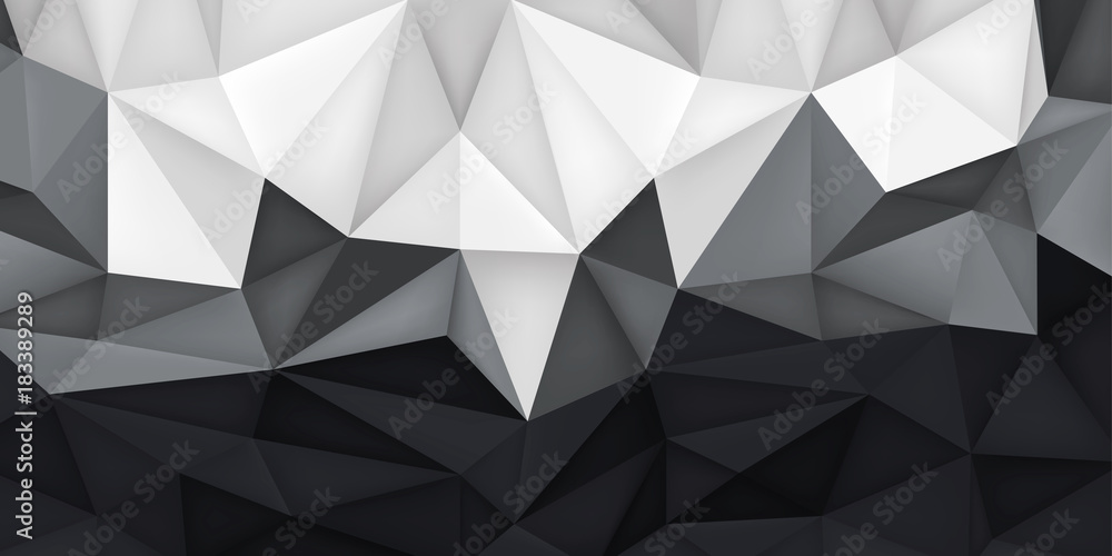 Fototapeta premium Low polygon shapes, transitions light to dark background, more crystals, triangles mosaic, creative origami wallpaper, templates vector design
