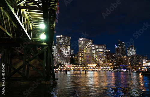 Sydney at night under Bridge © photo.geider