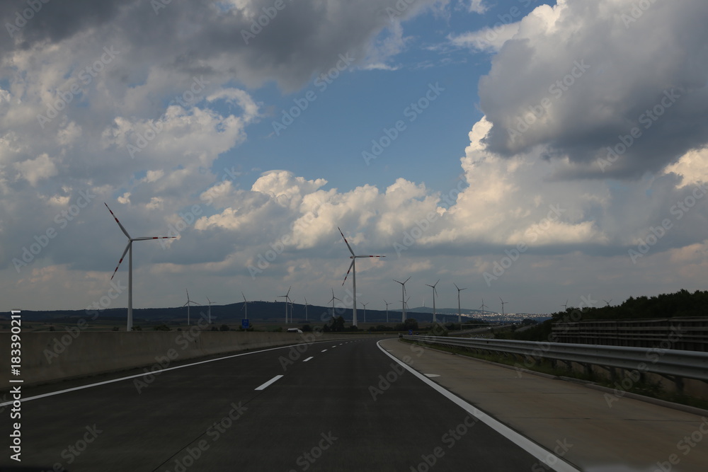 many wind turbines for the production of clean electricity