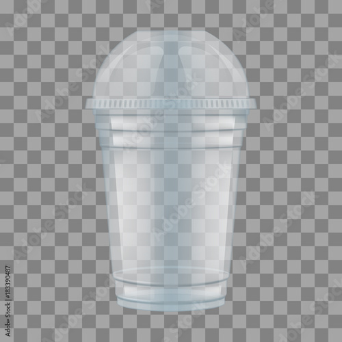 Clear plastic cup with sphere dome cap