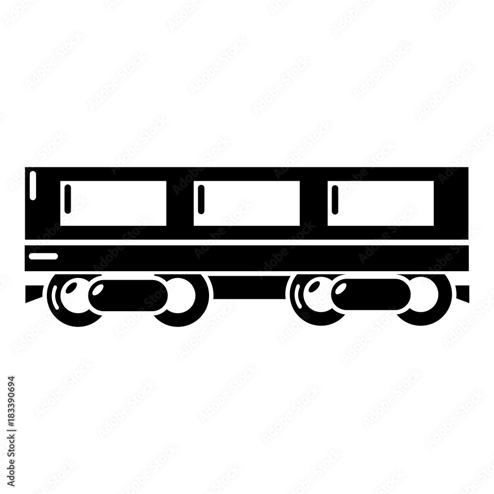 Passenger carriage icon, simple style Passenger carriage icon, simple style