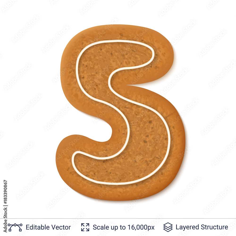 Gingerbread number isolated on white. Gingerbread number isolated on white.