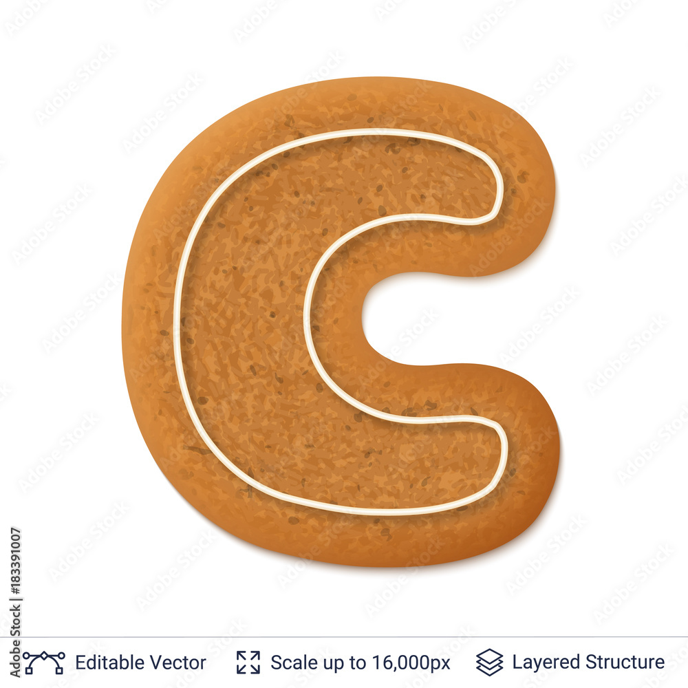 Gingerbread letter isolated on white. Gingerbread letter isolated on white.