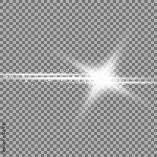 Shining star with a stardust, white color