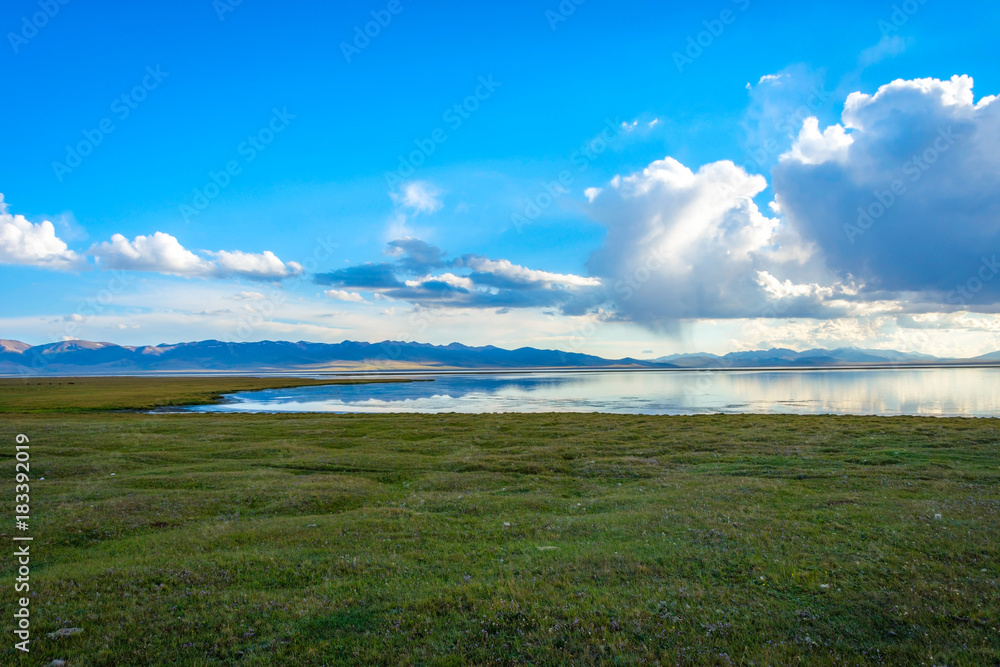 Storm over Song Kul lake