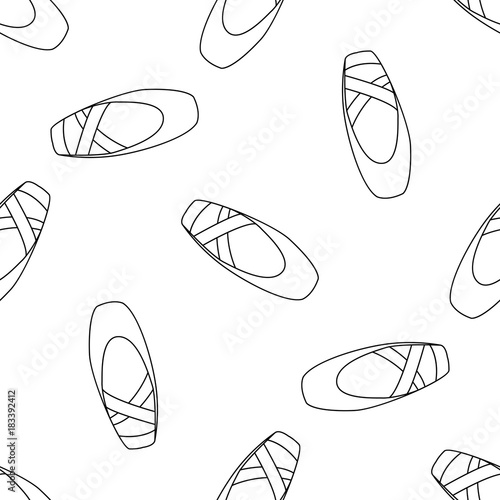 Ballet shoes seamless pattern in linear style