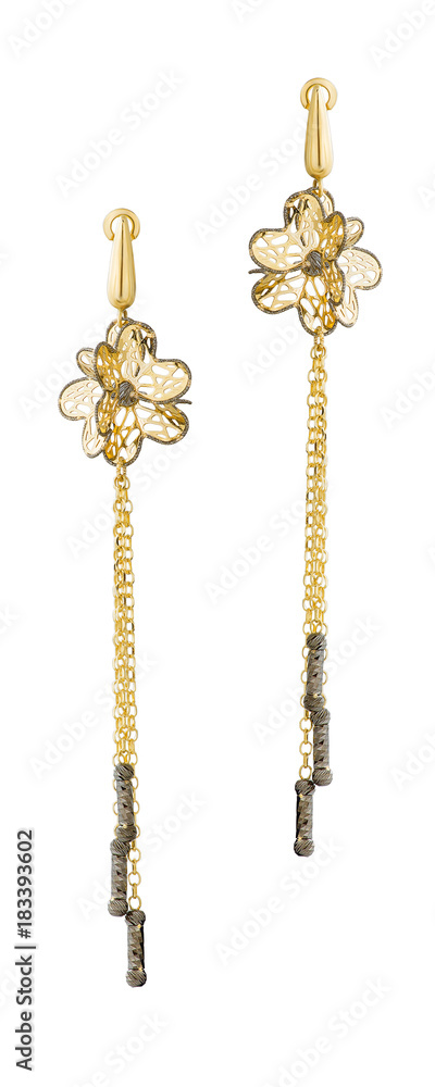 fashion women's earrings in gold. fashion women's earrings in gold.