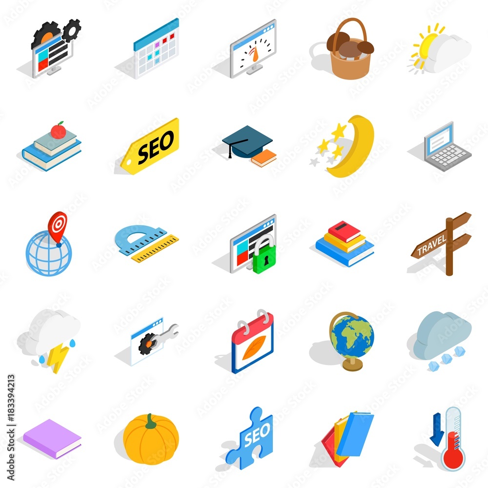 Calendar icons set, isometric style Calendar icons set, isometric style