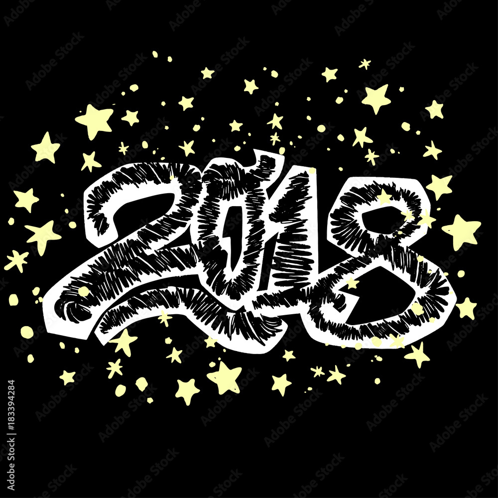 2018 Happy New Year vector illustration