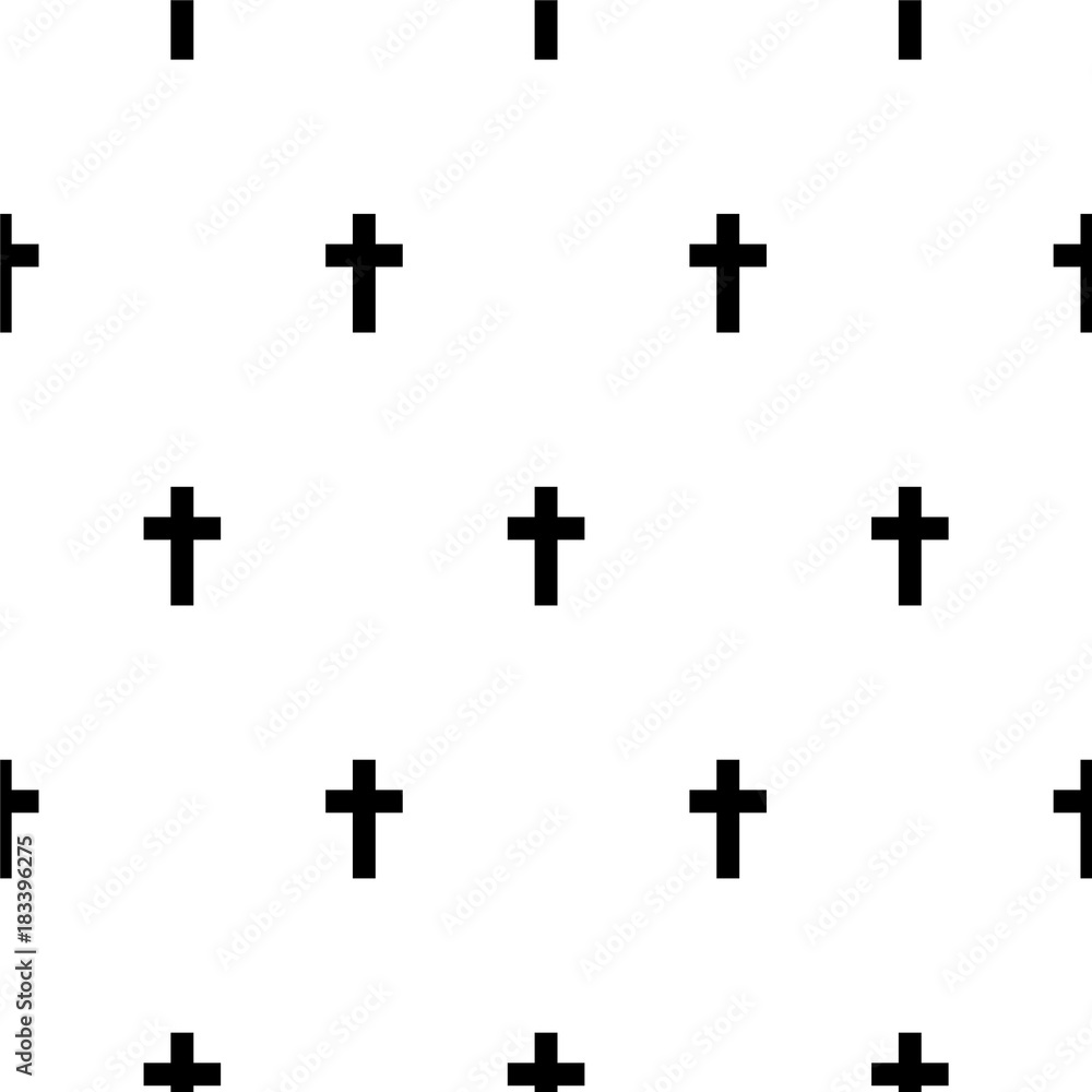 Cross black and white simple scandinavian seamless vector pattern.