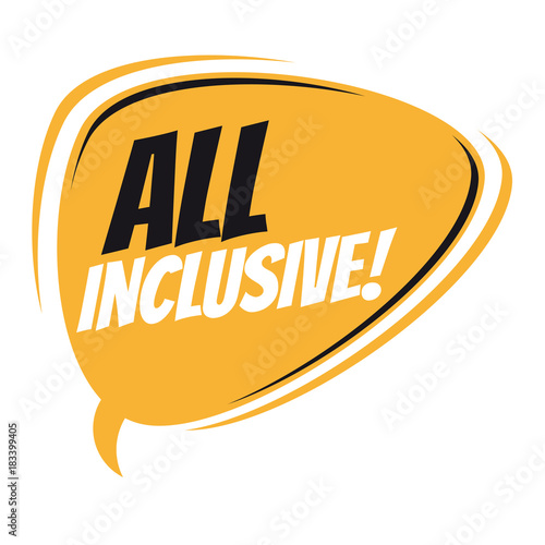 all inclusive retro speech balloon