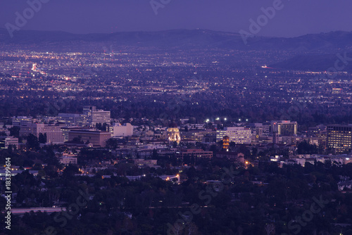 Image of the San Gabriel Valley in California showing the City of Pasadena in the foreground.
