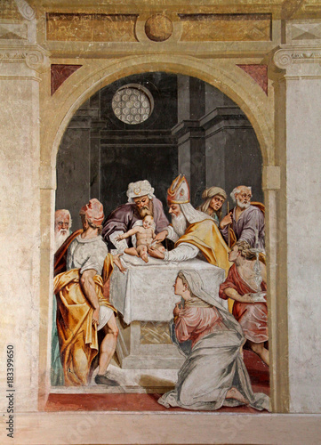 circoncisione di Gesù; affresco nella chiesa di Santa Maria in Bressanoro, presso Castelleone (Cremona)