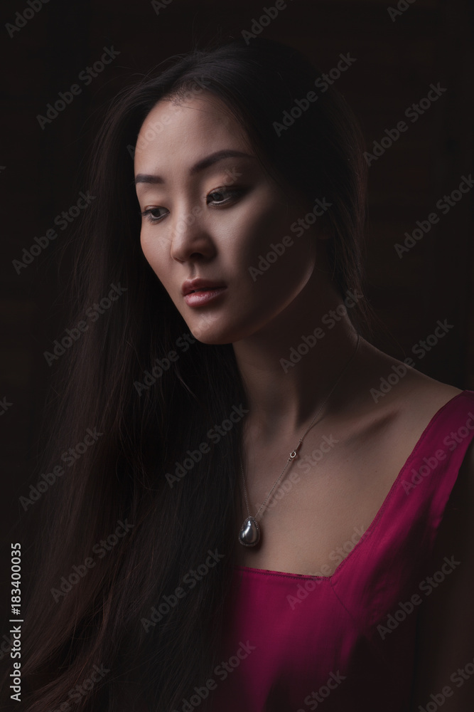 Asian woman beauty face closeup portrait Asian woman beauty face closeup portrait