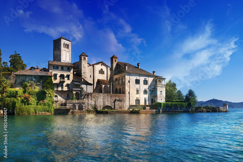 San Giulio island - Orta lake - Piedmont - Italy photo