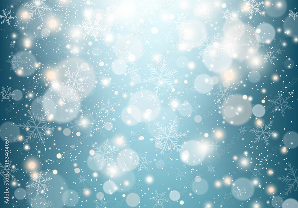 Christmas background with snowflakes. Vector Illustration.