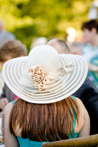 Slika na platnu Woman with Kentucky Derby Hat