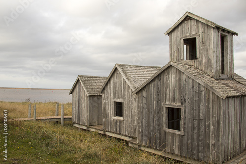 Wood Islands Provencial Park wooden fishing huts on coast