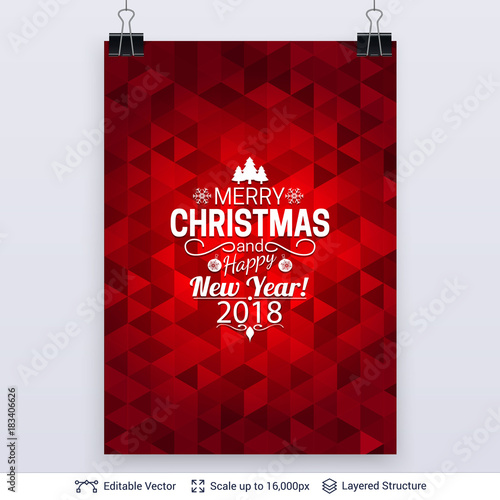 Abstract background with Christmas greeting text.
